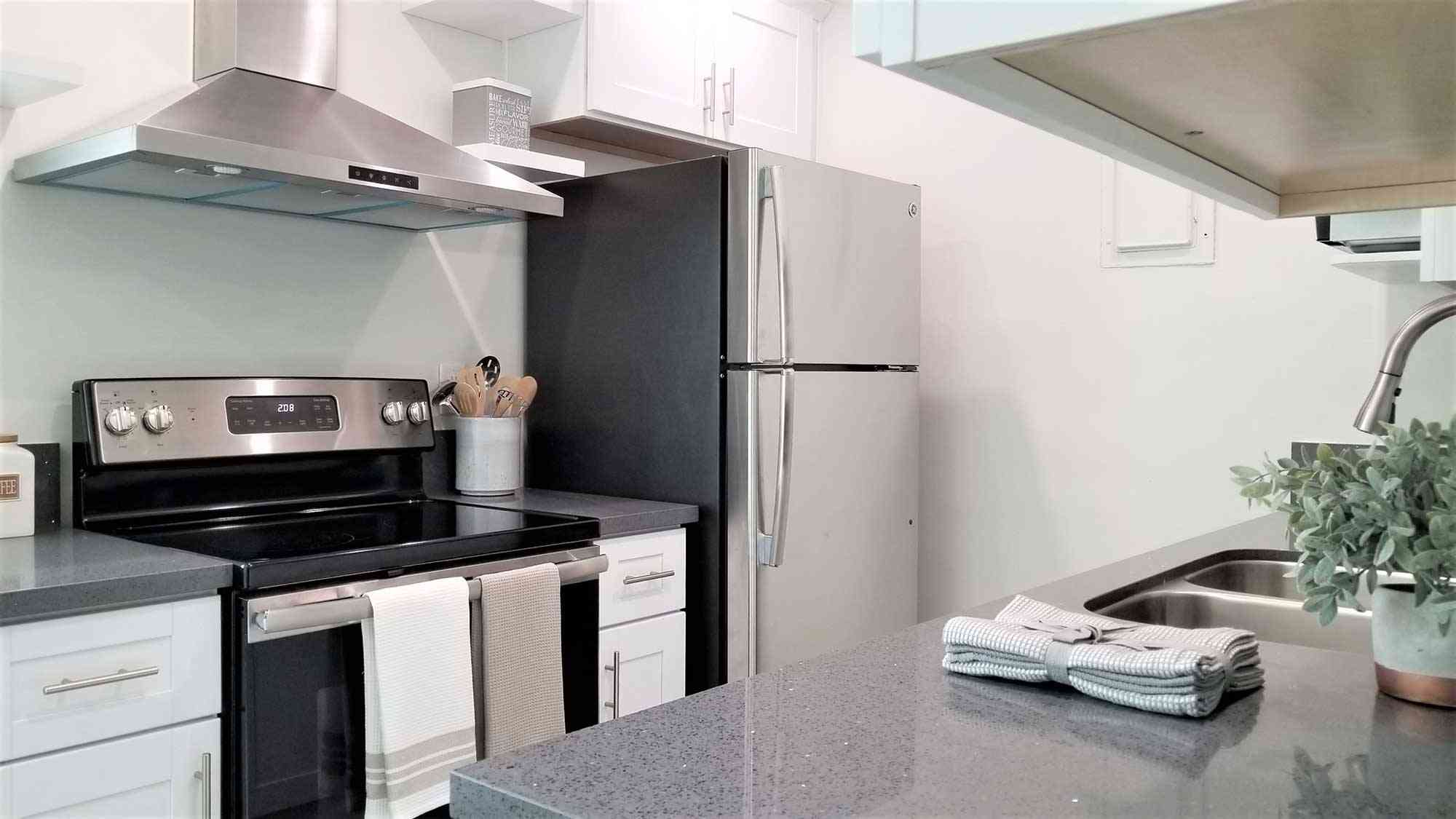 kitchen detail stainless steel appliances