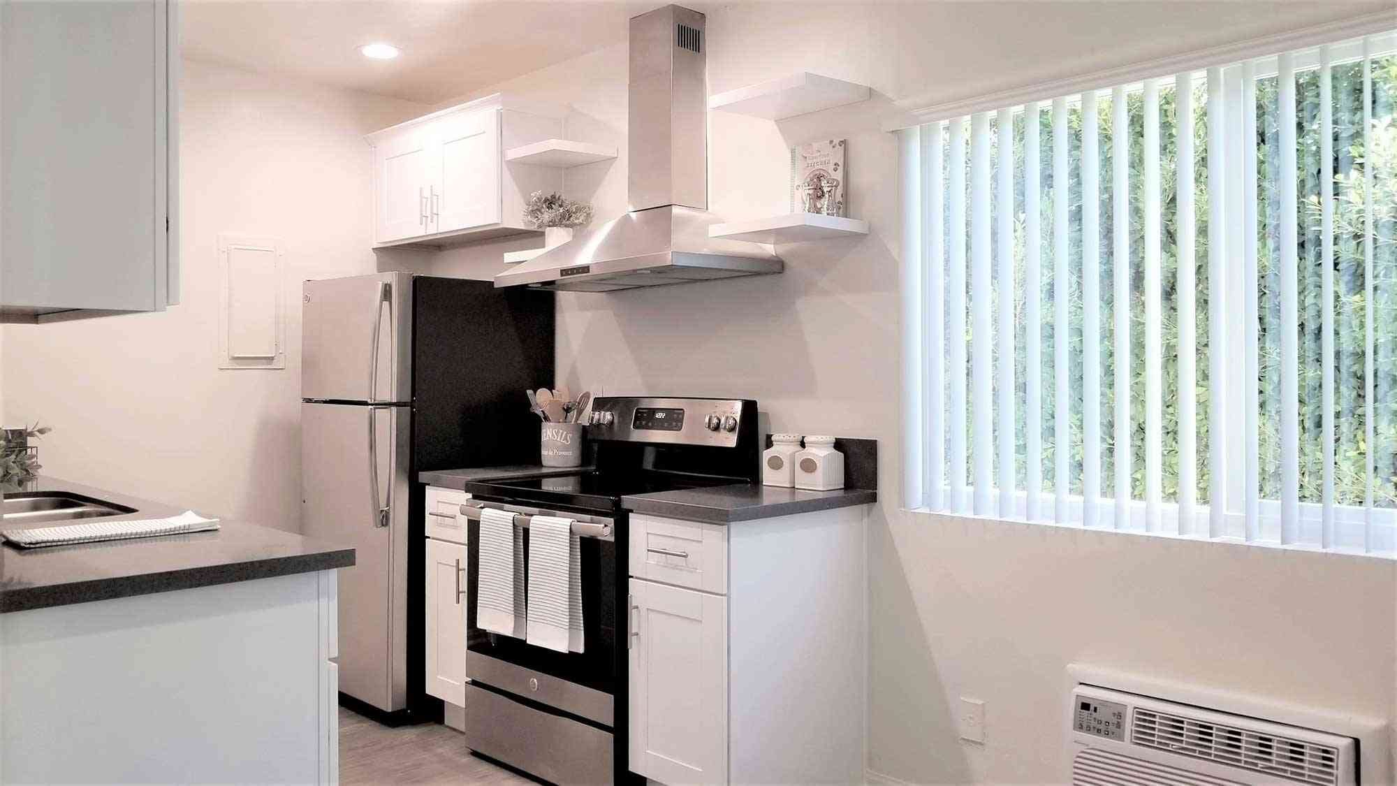 bright kitchen with natural window light