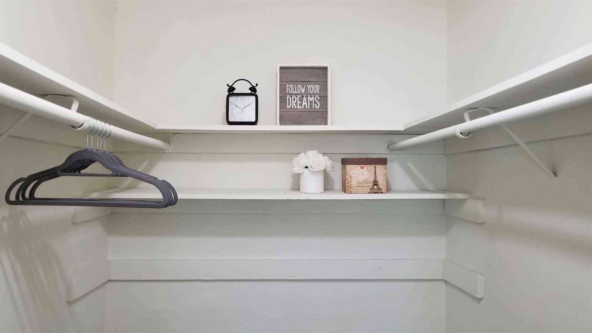 organized closet shelving and storage